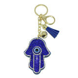87038, EVIL EYE HAMSA CRYSTAL RHINESTONE KEYCHAIN