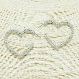 87091, HEART HOOP POST EARRING
