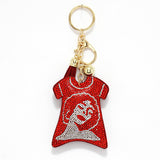87114, LADY WITH T-SHIRT CRYSTAL RHINESTONE KEYCHAIN