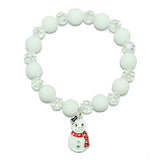 87127, SNOWMAN CHRISTMAS BEAD STRETCH BRACELET