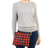 87157, BUFFALO PLAID PADDED MINI CROSSBODY BAG
