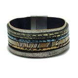 87171, FAUX LEATHER MAGNETIC CLOSE BRACELET