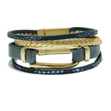 87172, FAUX LEATHER MAGNETIC CLOSE BRACELET