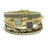 87174, FAUX LEATHER MAGNETIC CLOSE BRACELET