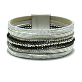 87175, FAUX LEATHER MAGNETIC CLOSE BRACELET
