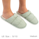 87194, *MEDIUM* SOLID PUFFER SOFT SHERPA SLIPPERS