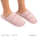 87194, *MEDIUM* SOLID PUFFER SOFT SHERPA SLIPPERS