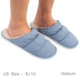 87194, *MEDIUM* SOLID PUFFER SOFT SHERPA SLIPPERS