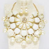 87233, CELLULOID ACETATE W/ PEARL STATEMENT NECKLACE