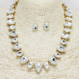 87248, TEARDROP RHINESTONE NECKLACE