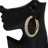 87274, CRYSTAL RHINESTONE HOOP EARRING