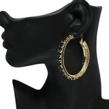 87274, CRYSTAL RHINESTONE HOOP EARRING