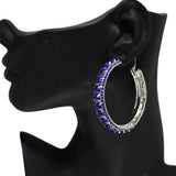 87274, CRYSTAL RHINESTONE HOOP EARRING