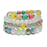 87289, MULTI LAYERED BEAD STRETCH BRACELET