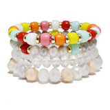 87289, MULTI LAYERED BEAD STRETCH BRACELET