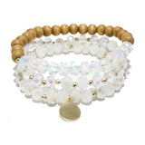87290, MULTI LAYERED BEAD STRETCH BRACELET