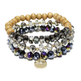 87290, MULTI LAYERED BEAD STRETCH BRACELET