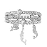 87324, MERMAID CHARM 3PC STRETCH BRACELET SET