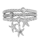 87326, STARFISH CHARM 3PC STRETCH BRACELET SET