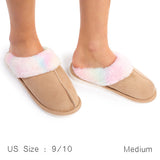 87341, *MEDIUM* SHEEPSKIN SLIPPERS WITH MULTI PATTERN TRIM