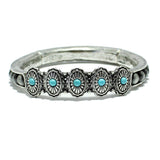 87353, WESTERN CONCHO W/ TURQUOISE BEAD STRETCH BRACELET