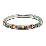 87354, WESTERN TURQUOISE STONE BEAD STRETCH BRACELET