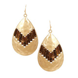 87394, METAL PLATING CORK EARRING