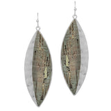 87395, MARQUISE METAL PLATING CORK EARRING