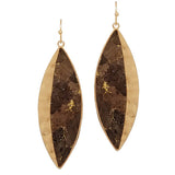 87395, MARQUISE METAL PLATING CORK EARRING