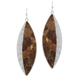 87395, MARQUISE METAL PLATING CORK EARRING