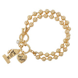 87464, "#1 MOM" BEST MOM INSPIRED BALL CHAIN TOGGLE BRACELET