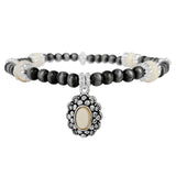 87485, WESTERN CONCHO CHARM NAVAJO BEAD STRETCH BRACELET