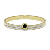 87540, MOP W/ ROMAN NUMERAL STAINLESS STEEL BRACELET