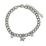 87556, STARFISH N STAR CHARM STAINLESS STEEL BRACELET