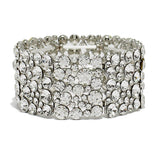 87662, MULTI ROUND RHINESTONE STRETCH BRACELET