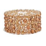 87662, MULTI ROUND RHINESTONE STRETCH BRACELET