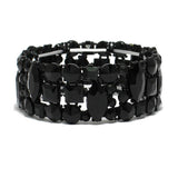 87665, GEOMETRIC RHINESTONE STRETCH BRACELET