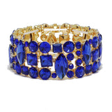 87665, GEOMETRIC RHINESTONE STRETCH BRACELET