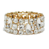87665, GEOMETRIC RHINESTONE STRETCH BRACELET