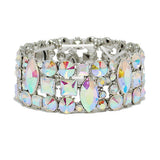87665, GEOMETRIC RHINESTONE STRETCH BRACELET