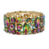 87665, GEOMETRIC RHINESTONE STRETCH BRACELET