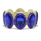 87780, OVAL ACCENT RHINESTONE EVENING STRETCH BRACELET