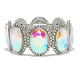 87780, OVAL ACCENT RHINESTONE EVENING STRETCH BRACELET