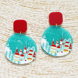 87785, VILLAGE CHRISTMAS EPOXY ACRYLIC EARRING