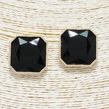 87802, BIG SQUARE SHAPE RHINESTONE POST EARRING