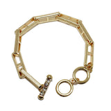 87803, RECTANGLE SHAPE CHAIN TOGGLE BRACELET