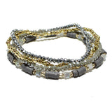 87844, MULTI LAYERED BEAD STRETCH BRACELET