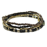 87844, MULTI LAYERED BEAD STRETCH BRACELET