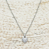87869, DAINTY PAVE HEART PENDANT NECKLACE