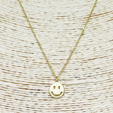 87871, DAINTY SMILE HAPPY FACE PENDANT NECKLACE